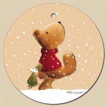 Geschenkanhänger Schneespaziergang