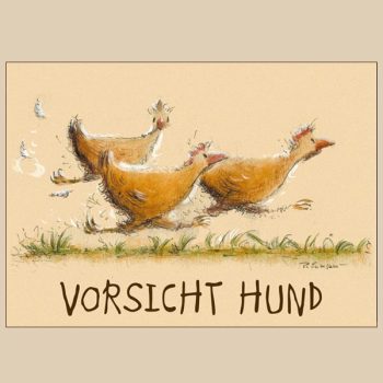 Postkarte - Vorsicht Hund